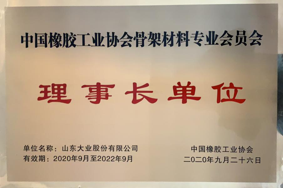 热烈祝贺我公司当选为中国橡胶工业协会骨架材料专业委员会理事长单位、董事长窦勇当选为理事长