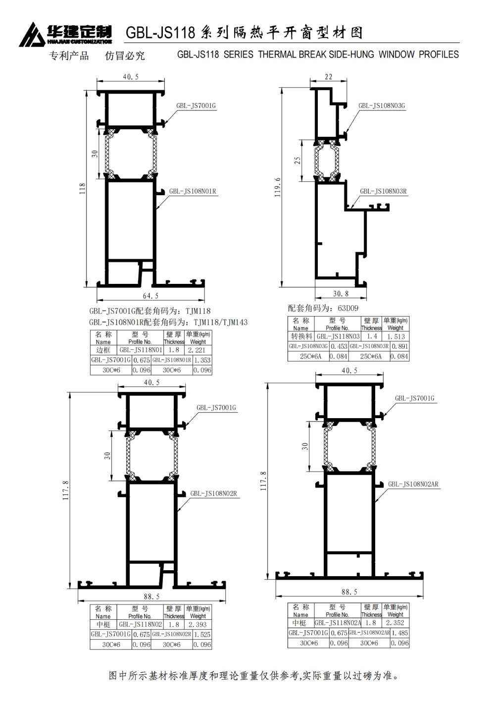 GBL-JS118隔熱平開窗系列