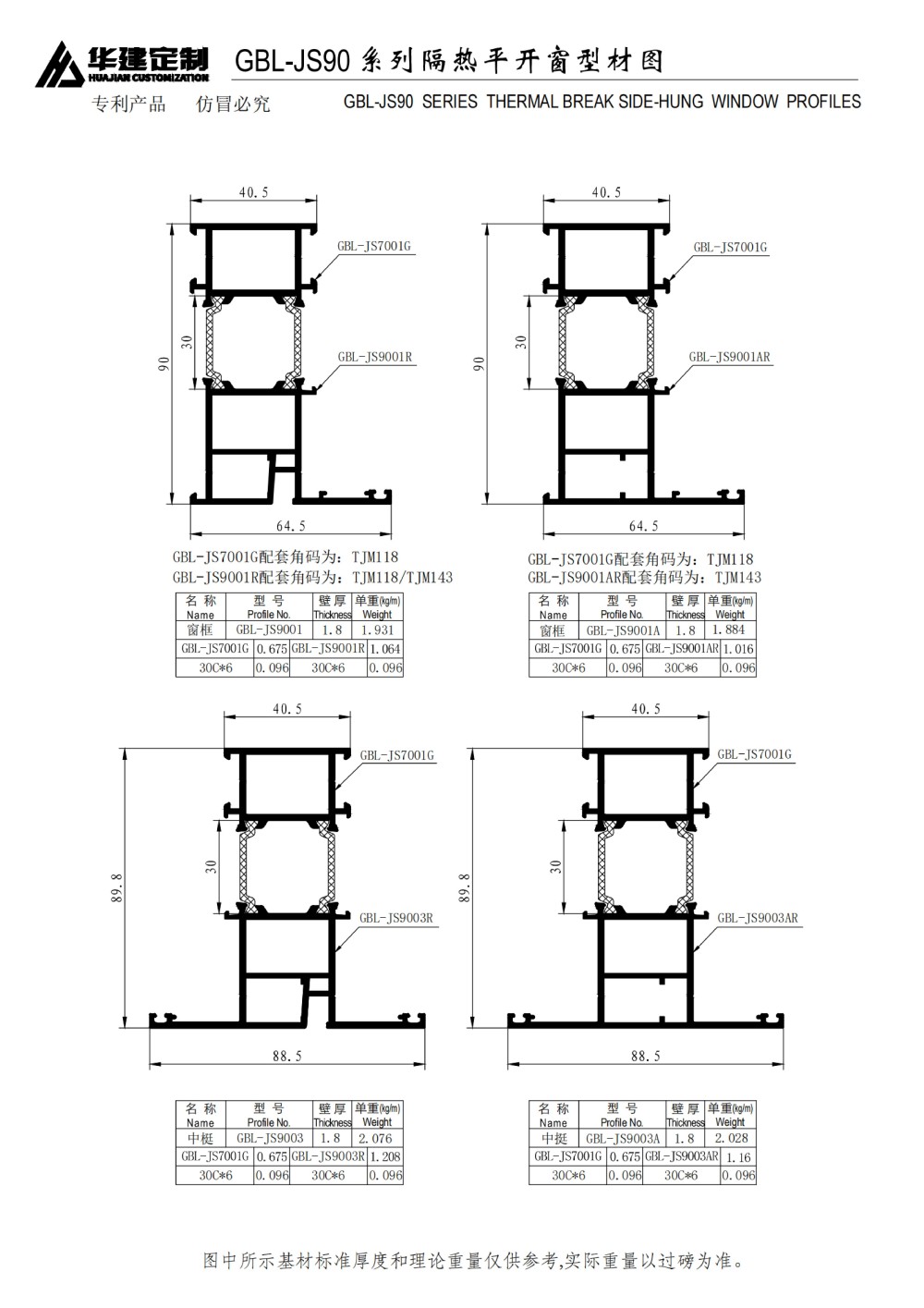 GBL-JS90隔熱平開窗系列