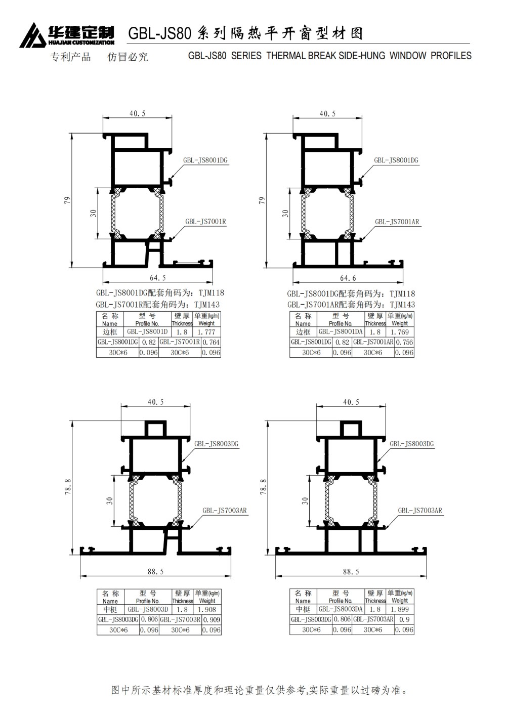 GBL-JS80隔熱平開窗系列