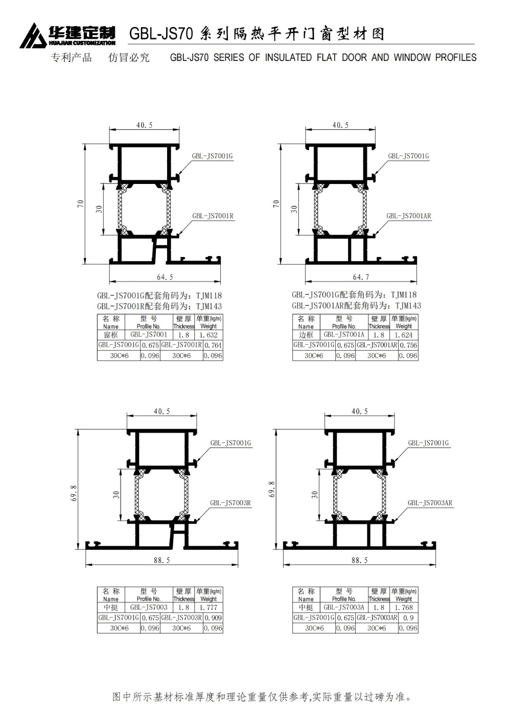 GBL-JS70隔熱平開窗系列