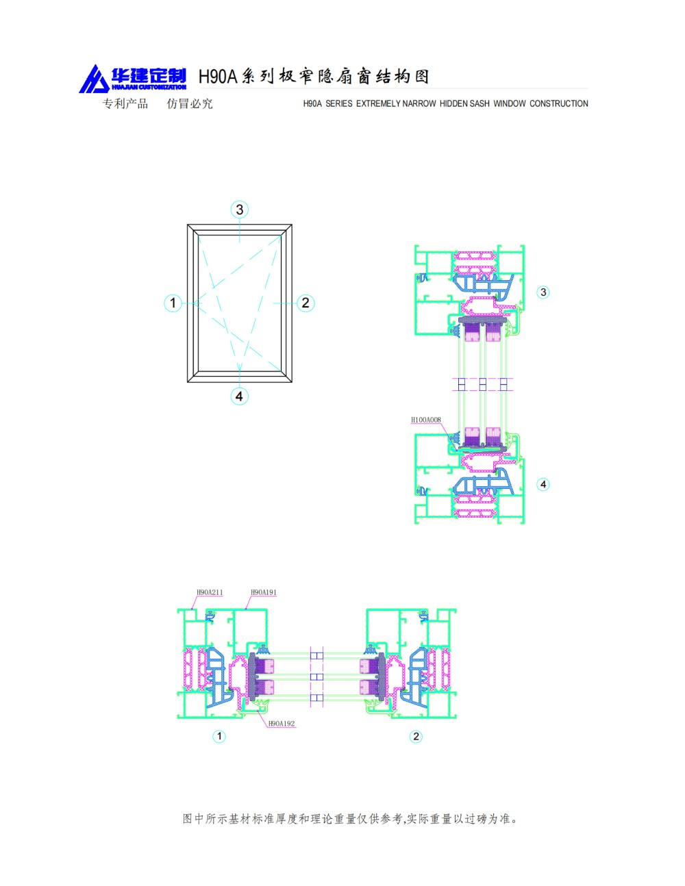华建定制-H90A极窄隐扇窗系列