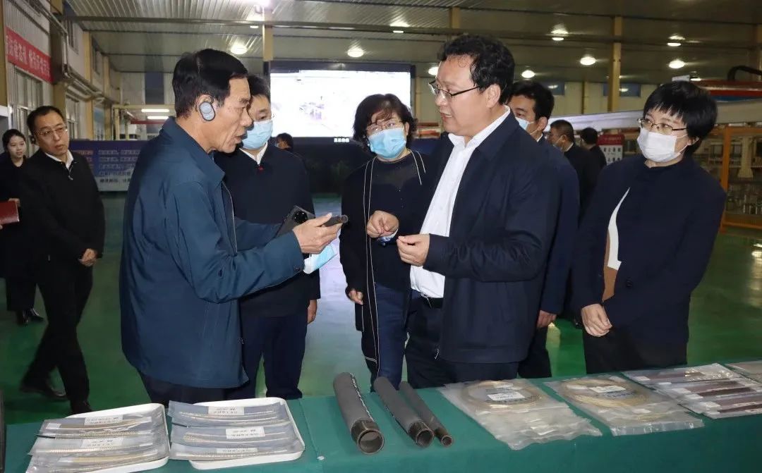 Wang Qihua, Deputy Secretary of the Municipal Party Committee, and his delegation visited our company to investigate the situation of key projects